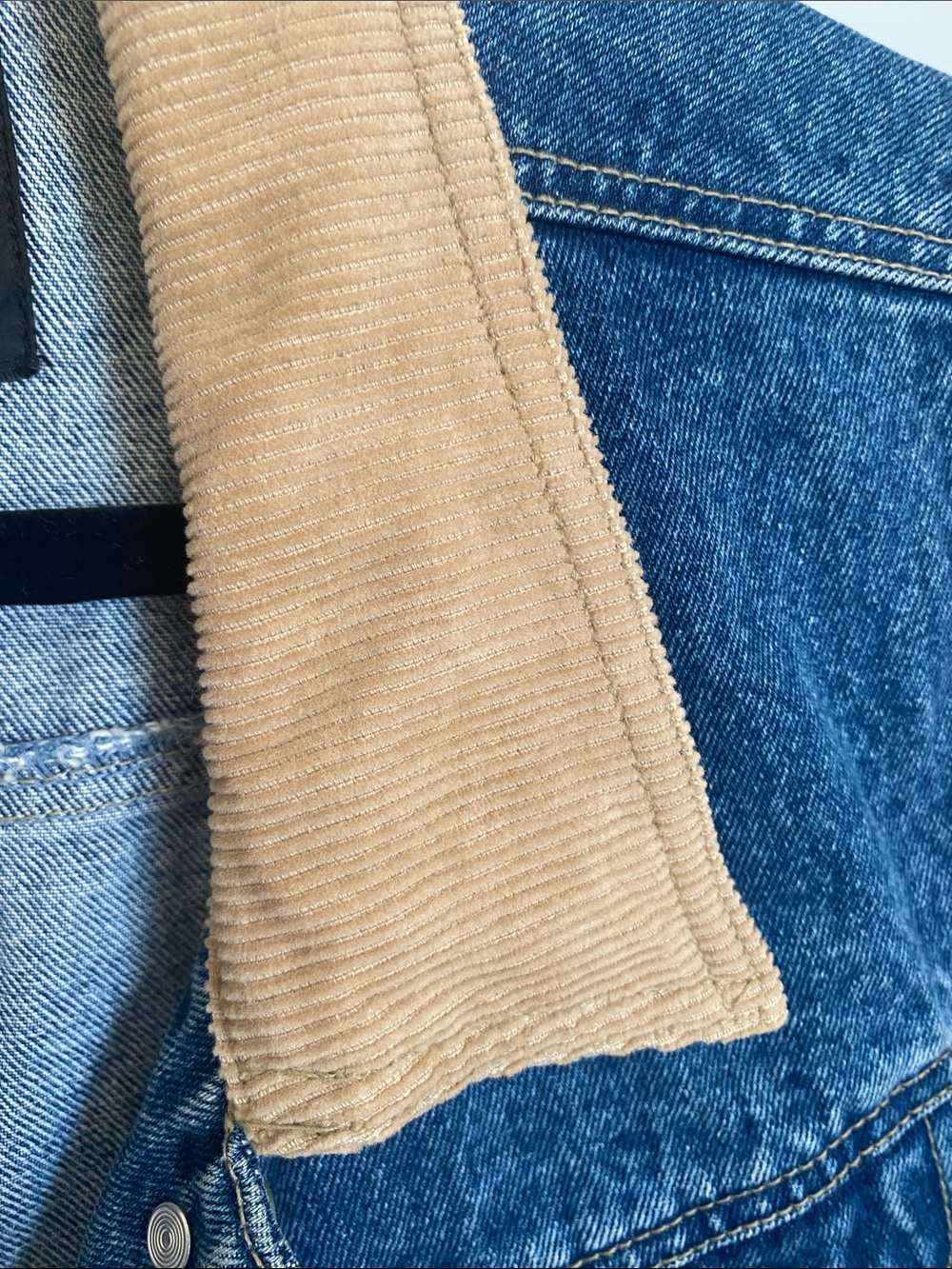 Vintage Rafaella Jeans Women’s Y2K Denim Vest with Ribbed Collar Size M - Picture 4 of 6